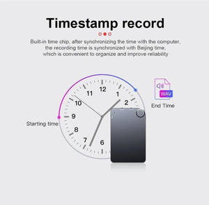 Nouveautés 750mAh longue durée de vie de la batterie 192Kbit ADPCM Slim enregistreurs vocaux numériques taille de la carte Mini enregistrement vocal activé par la voix - Product Image 4