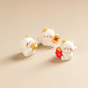 Ornements micro-paysagers KI Zhuojing, jolies figurines <span class=keywords><strong>Maneki</strong></span> <span class=keywords><strong>Neko</strong></span> en résine, cadeaux de décoration pour la console centrale de voiture et la maison - Product Image 4