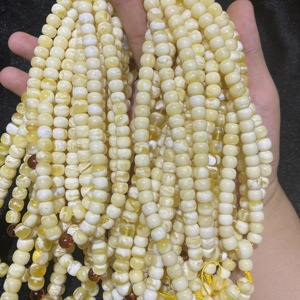 Presa di fabbrica naturale ambra Baltica di Alta qualità bianco ambra braccialetto branelli di preghiera Musulmani 108 - Product Image 4