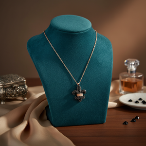 Français Lys Fleur Conception Noir Zircon Pierre Charme Collier Turc À La Main En Gros 925 Bijoux En Argent Sterling - Product Image 3