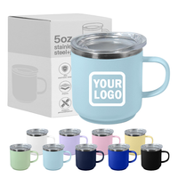 Vente en gros de gobelets isothermes classiques en acier inoxydable avec revêtement en poudre, avec poignée, 400 ml, tasse à café