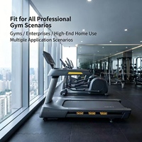 Mesin Lari Pelatihan Kardio Mewah Velos, Peralatan Gym, Layar Sentuh LCD Detak Jantung Nirkabel, TV, Treadmill untuk Penggunaan Komersial dan Rumah Tangga