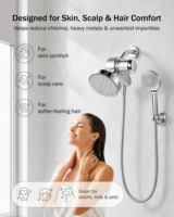 Système de purification d'eau haute pression avec double douchette filtrée (à main et suspendue) pour adultes, enfants et animaux de compagnie