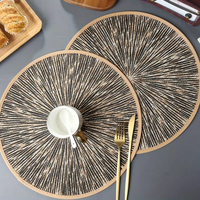 Vente en gros de sets de table en jute de style bohème personnalisés, imprimés circulaires, pour restaurant, table de salle à manger, fête de mariage, carton