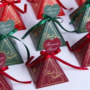 Custom Small Cookie Chocolate Box Paper Treat Boxes <strong>Mini</strong> Favors Candy Gift Boxes with Ribbons for Guests Birthday Wedding - Product Image 2