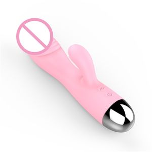 360 gradi di rotazione del coniglio femminile vibratore massaggiatore vaginale con G-Spot & clitoride stimolazione Dildo masturbatore giocattoli sessuali - Product Image 2