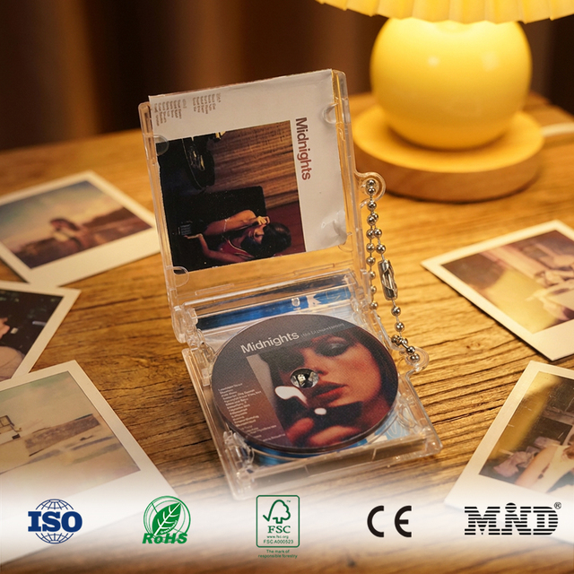 Factory Acrylic Mini NFC CD Keychain Digital Music Album Keyring Disc DIY Kpop Idol Pendant Gift for Promotion Souvenir
