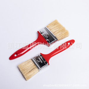 Brocha plana para pintar con cerdas de cerdo, mango de plástico rojo, 2 pulgadas (50.8 mm), origen Zhenjiang - Product Image 4