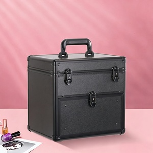 Grande Trousse de Maquillage en Aluminium Grande Capacité, Valise de Rangement Portable Verrouillable pour Voyage et Salon - Product Image 3