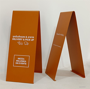 Tùy chỉnh gương thép không gỉ a-khung hai mặt sàn đứng quảng cáo Đăng với IP65 thời tiết kháng cho sử dụng ngoài trời - Product Image 5