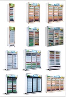 Lemari Pendingin Display Supermarket Komersial Cina Flishel, Pendingin Udara, Kontrol Temperatur Digital, Multi-Pintu, Anti Beku