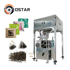 เครื่องบรรจุถุงชาปิรามิดสามเหลี่ยมอัตโนมัติพร้อมสตริงและแท็กเครื่องบรรจุถุงชาใบสมุนไพรผ้าไหมไนลอน - Product Image 1