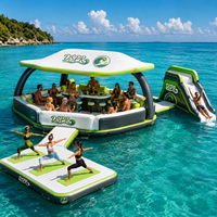 Aufblasbarer Wasserpark Schwimmende Insel-Bar Schwimmdock mit Mitteltisch für Familien-Resort Urlaubsspaß Outdoor-Nutzung
