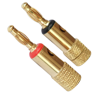Connecteur banane en cuivre pur anti-oxydation 4 mm, sans soudure, code couleur rouge-noir, pour câble nu, idéal pour équipement audio Hi-Fi