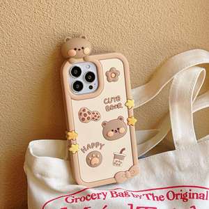 Vente chaude en gros, personnalisation, étui de téléphone portable en silicone mignon de dessin animé animal kawaii pour iPhone 13 14 15 16 Pro MaxCover - Product Image 4