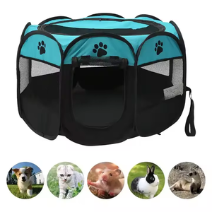 <span class=keywords><strong>Tente</strong></span> octogonale pliable et imperméable <span class=keywords><strong>pour</strong></span> animaux de compagnie - Niche portable <span class=keywords><strong>pour</strong></span> chiots et chatons avec couverture amovible - Product Image 1