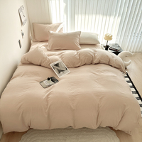 Ensemble de literie en coton lavé, housse de couette solide, ensembles de housse de couette Super doux, vente en gros