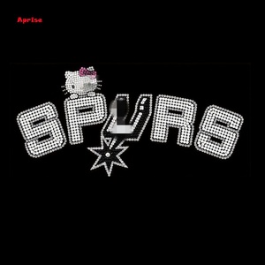 Parches Termoadhesivos Personalizados con Logotipo de los San Antonio Spurs y HKitty, Motivo de Diamantes de Imitación, Cuadrados, de Vidrio, para Ropa Infantil - Product Image 2
