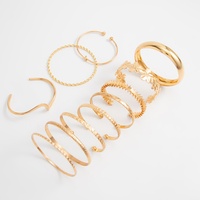 Ensemble de 11 bracelets vintage à motifs floraux superposables pour femmes, style bohème, pour soirée, bracelets ouverts, accessoires de bijoux