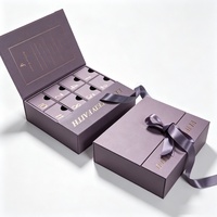 Maßgefertigte Luxus-Schokoladen-Schmuck-Kosmetik-Verpackung Doppeltürige Schublade Geschenkpapier Adventskalender-Box