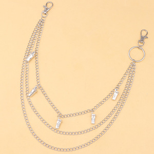 โซ่คล้องกางเกงโลหะหลายชั้นพร้อมจี้รูปแก้วกาแฟ สไตล์ฮิปฮอปสำหรับทุกเพศ ใช้ได้ทุกวัน ทำจากโลหะผสมสังกะสี - Product Image 6