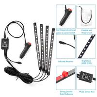 Luces Decorativas Interiores para Automóviles, Luz LED para Pies de Coche, Lámpara de Ambiente de 48 LED, Control Remoto/Voz/Aplicación