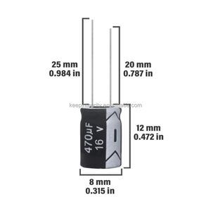 Lotto di 10 pezzi 470 uF <span class=keywords><strong>16</strong></span> V 8x12mm condensatori elettrolitici in alluminio 470 UF MFD <span class=keywords><strong>16</strong></span> Volt ICs - Product Image 2
