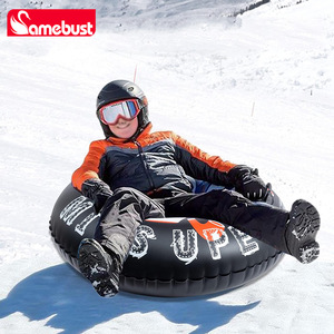 Inflatable Snow Tube For Adults Black American Flag Design Outdoor Winter <b>Skiing</b> Toy 0.4-0.6mm PVC - Product Image 4