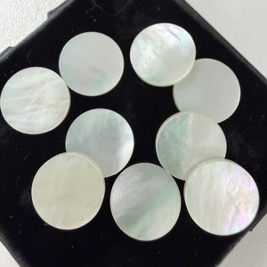 ราคาขายส่ง หินเปลือกหอยมุกธรรมชาติทรงกลม ขนาด 6 มม. 7 มม. 12 มม. แบบแบนสองด้าน สีขาว - Product Image 6