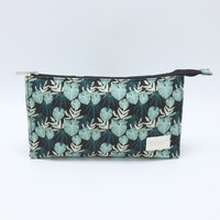 Tas Kosmetik Kanvas Tahan Lama Warna Hijau Hitam, Tas Makeup Resleting, Dompet Wanita, Tas Tangan Lipat, Grosir untuk Wanita