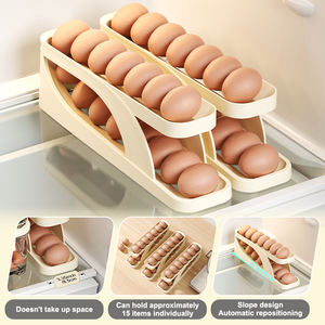 UFORU Plastic <strong>Egg</strong> Dispenser Rolling Storage Container Holder for Refrigerator <strong>Egg</strong> Organizer - Product Image 2