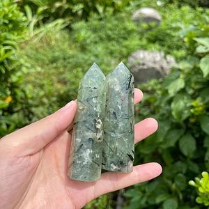 Vente en gros de tours de cristaux en pierre naturelle polie de style bohème (Pyrite, Prehnite) pour une décoration intérieure unique et des cadeaux de fêtes - Product Image 4