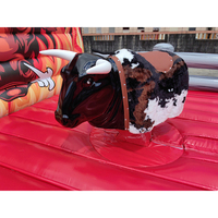 Taureau mécanique gonflable de 5x5m pour enfants et adultes, jeu de fête foraine, défi d'équilibre