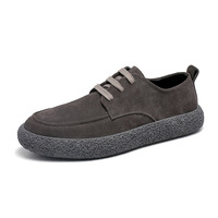 Chaussures basses en cuir suédé véritable pour hommes, nouveau modèle printemps 2023, à lacets, antidérapantes, avec logo embossé, style rétro décontracté, motif animalier