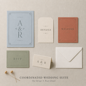 Set di Inviti Matrimoniali Personalizzati in Stile Moderno con Stampa Tipografica, Monogramma Elegante e Dettagli Coordinati con Biglietti di Benvenuto - Product Image 6