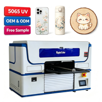 Impresora UV de Cama Plana RippleColor 5070 A2 con Barniz, Impresora de Inyección de Tinta Industrial de Alta Resolución