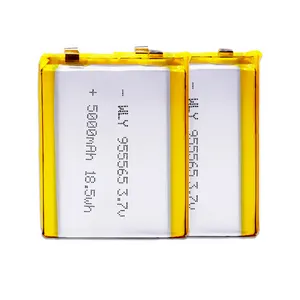 Baterai power bank kapasitas tinggi 5000mah 3.7v baterai lithium polimer 955565 li ion baterai 18.5wh