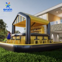 Bar de piscine gonflable Aqua Party personnalisé, design gratuit, matériau PVC, taille 5x4m, respectueux de l'environnement, marque ANXIN, modèle AX2024PB-1