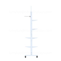 Étagère de présentation en métal double face avec roulettes, étagères réglables, support mobile au sol pour boutique