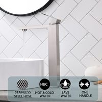 Mitigeur de lavabo chaud et froid à poignée unique avec bec haut et drain escamotable pour lavabo sur comptoir