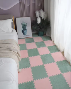 Alfombra de juego de felpa suave para niños de 30*30 cm, tapete de rompecabezas, alfombra de juego cálida, baldosas entrelazadas para ejercicio, alfombra decorativa para el suelo. - Product Image 5