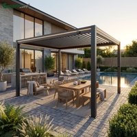 Pergola en acier thermolaqué pour extérieur, jardin, patio, imperméable, avec structure en fer