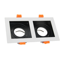 Support de fixation pour projecteur LED MR16 & GU10, rond, carré, en aluminium, réglable, simple, double et triple, pour projecteurs