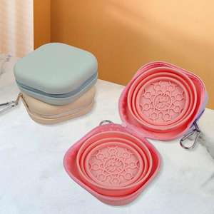 Mangkuk Lipat Silikon 2 in 1 untuk Hewan Peliharaan dengan Penutup Ritsleting untuk Membawa Mangkuk Makan Kucing dan Anjing ke Luar Ruangan - Product Image 3