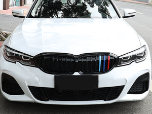 Bande de couleur tricolore pour calandre BMW, compatible avec les séries 3, 5, 1, 3GT, X1, X3, X4, X5, autocollant à clipser, installation avec ruban adhésif ABS 3M - Product Image 5
