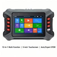 Mini OTDR Portátil con Pantalla LCD de 5 Pulgadas, Probador de Fibra Óptica 12 en 1, 1310/1550nm SM, Pantalla Táctil, OPM, VFL, Rastreador de Cables, FC/SC/ST