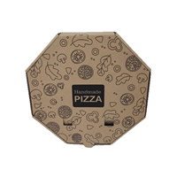 Boîte à pizza octogonale en carton ondulé à trois couches en stock, matériau épaissi, excellente respirabilité ; jetable pour plats à emporter