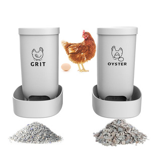 Chicken Grit And Oyster Shell Feeder White Plastic Pan Feeder For Chicken Coop Accessory 20cm Height - Product Image 2