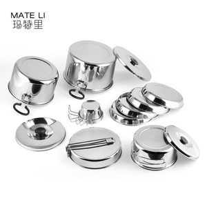 Ensemble de cuisine de camping Batterie de cuisine <span class=keywords><strong>Kit</strong></span> de gâchis avec sac de rangement Casserole et théière Accessoires de camping - Product Image 2