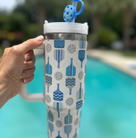 Tasse de voyage isotherme personnalisée en acier inoxydable de 40 oz pour les amateurs de pickleball, écologique et grande capacité